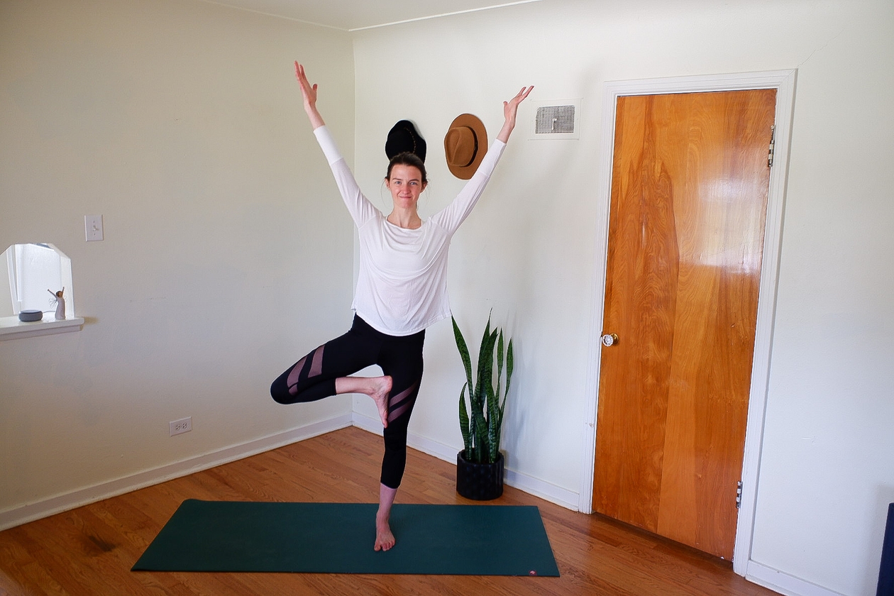 girl blossoming tree pose