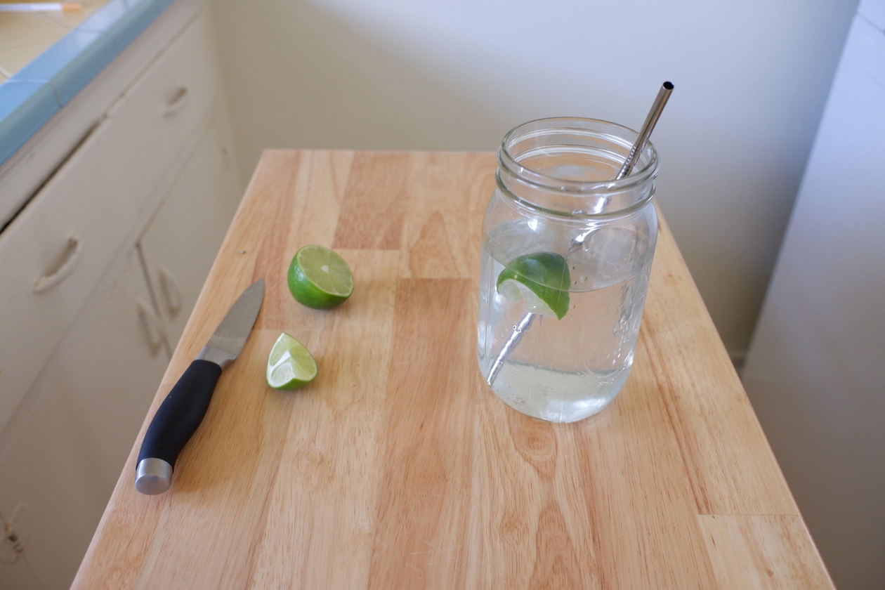 Glass water bottle