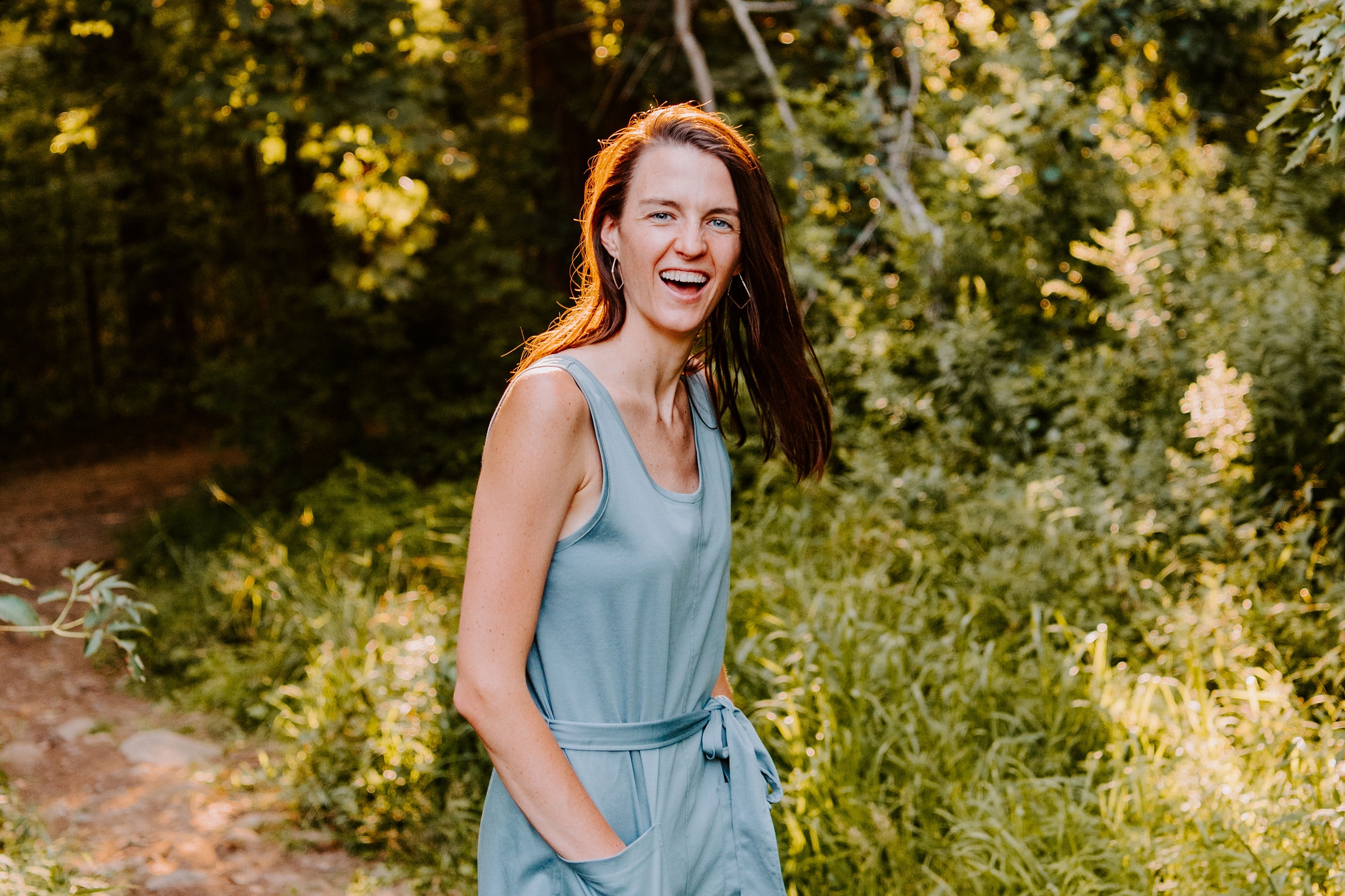 Sheila smiling in nature